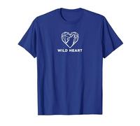 Cœur Sauvage géométrique Loup Amoureux de la Nature T-Shirt, Homme, Bleu Royal, 3XL