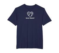 Cœur Sauvage géométrique Loup Amoureux de la Nature T-Shirt, Homme Grandes Tailles, Bleu Marine, 3X Tall