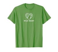 Cœur Sauvage géométrique Loup Amoureux de la Nature T-Shirt, Homme, Herbe, 3XL