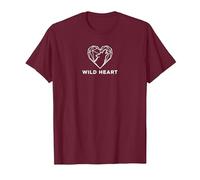 Cœur Sauvage géométrique Loup Amoureux de la Nature T-Shirt, Homme, Marron, 3XL