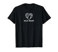 Cœur Sauvage géométrique Loup Amoureux de la Nature T-Shirt, Homme, Noir, 4XL