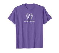 Cœur Sauvage géométrique Loup Amoureux de la Nature T-Shirt, Homme, Violet chiné, 3XL