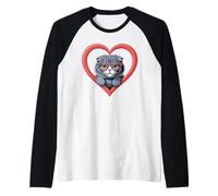 Cœur Scottish Fold Lunettes Coupari Manche Raglan