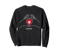 Cœur Tunisie Fan avec Drapeau tunésien pour Le Sport et Les Voyages Sweatshirt