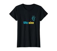 Cœur Ukraine Bleu Jaune T-Shirt Graphique avec Valeur, Femme, Noir, M