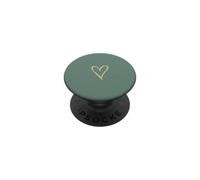 Cœur Vert Sauge dessiné à la Main Minimaliste PopSockets PopGrip Adhésif