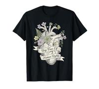 Cœur Vintage avec Citation Big Fan of Human Rights T-Shirt