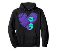 Cœur Violet Bleu Sarcelle pour Sensibilisation au Suicide Sweat à Capuche