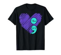 Cœur violet bleu sarcelle pour sensibilisation au suicide T-Shirt