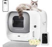 Cura3 Litiere Chat Autonettoyante, 60L+6L Bac à Litière Autonettoyante avec Application, Sécurité Certifiée TÜV, 360° Anti-Odeur & Anti-Fuite, Litière Automatique pour Foyer à Plusieurs Chats