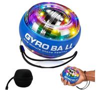 Curaball Balle dynamométrique pour exercices des mains, gyroscope avec lumières LED et étui portable, renforcement de la prise en main pour renforcer les bras, les os et les muscles (bleu)