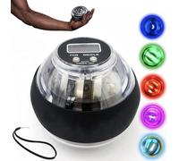 Curaball Hand Exerciser,Auto-Start Gyroscopic Wrist Exercise Ball,Metal Hand & Forearm Strengthener With LED Lights,LCD Progress Counter,Adjustable Resistance,for Arm & Finger Workouts