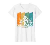 Curacao Caraïbes Palmiers dans Le Vent Plage Île Souvenir T-Shirt Graphique avec Valeur
