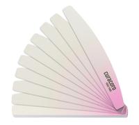 Curacoro Lot de 10 limes ongles professionnelles demi-lune double face en meri (grain 100/180) limes ongles lavables et polissoirs pour liss