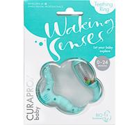 Curaprox Anneau de dentition – Sans BPA, turquoise, brosse & hochet – 0-24 mois – 1 pc