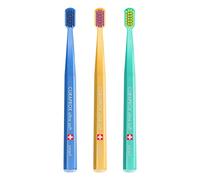 Curaprox Brosse À Dents Intelligente CS - Tête De Brosse Compacte Pour Enfants Et Adultes | Nettoyage Ultra-doux | Lot De 3 | Couleurs Assorties