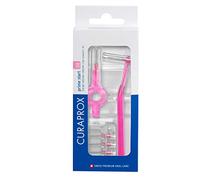 Curaprox set de brosses interdentaires CPS 08 prime start, set de démarrage avec 5 brosses, 2 supports différents, rose, diamètre 0,8 mm, efficacité 3,2 mm