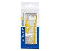 Curaprox, set de brosses interdentaires CPS 09 prime start, set de démarrage avec 5 brosses, 2 supports différents, jaune, diamètre 0,9 mm, efficacité 4 mm