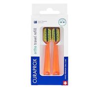 Curaprox Cs 5460 Ortho Têtes De Brosse À Dents De Voyage - Pour L'entretien Des Appareils Dentaires | Nettoyage Ultra Doux | Orange | Lot De 2
