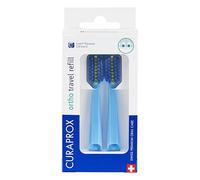 Curaprox CS 5460 Têtes de Brosse à dents de Voyage Ortho - pour l'entretien des appareils Orthodontiques/Nettoyage Ultra Doux/Bleu / 2 pièces/Fabriqué en Suisse