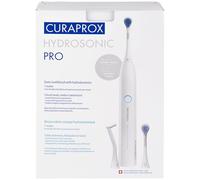 Curaprox Hydrosonic Pro, Blanc, Conçu En Suisse | Pour Dents Sensibles, Implants Et Appareils Dentaires, Set Avec 3 Têtes De Brosse Et Étui De Voyage
