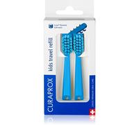 Curaprox Kids Travel refill tête de rechange pour brosse à dents Blue 2 pcs