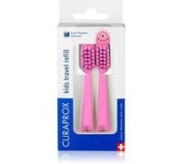 Curaprox Kids Travel refill tête de rechange pour brosse à dents Pink 2 pcs