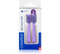 Curaprox Kids Travel refill tête de rechange pour brosse à dents Purple 2 pcs