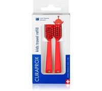 Curaprox Kids Travel refill tête de rechange pour brosse à dents Red 2 pcs