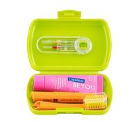 Curaprox Kit De Voyage, Vert, Fabriqué En Suisse | Brosse CS 5460 Avec Dentifrice 'Be You', 2 Brossettes Interdentaires CPS Prime 07 Et 09, Kit 9,5 X 6 cm