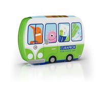 Curaprox Set de Voyage Kids-Brosse à dents, Dentifrice et Brossettes Interdentaires | Filaments Curen ® Ultra doux | Set de Voyage Compact pour Enfants (Vert) | Fabriqué en Suisse