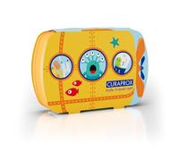 Curaprox Set de Voyage Kids-Brosse à dents, Dentifrice et Brossettes Interdentaires | Filaments Curen ® Ultra doux | Set de Voyage Compact pour Enfants (Orange) | Fabriqué en Suisse