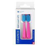 Curaprox Têtes De Brosse À Dents CS 5460 - Pour Kit De Voyage | Élimination De La Plaque Dentaire Ultra-douce | Rose-Bleu | Duo De Recharges