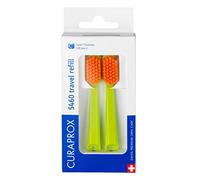 Curaprox Têtes de brosse à dents CS 5460-pour Set de Voyage |Élimination Ultra Douce de la Plaque Dentaire/Vert-Orange| Duo de Recharges/Fabriqué en Suisse