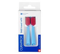 Curaprox Têtes de brosse à dents CS 5460-pour Set de Voyage |Élimination Ultra Douce de la plaque Dentaire/Bleu-Rouge| Duo de Recharges/Fabriqué en Suisse