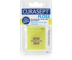 Curasept Dental Floss Ultra Fine Unwaxed fil dentaire non ciré au composant antibactérien 50 m