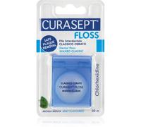 Curasept Dental Floss Waxed Classic Fil Dentaire Ciré Saveur De Menthe Au Composant Antibactérien 50 M