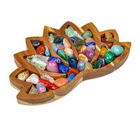 Curawood Lotus Crystal Tray for Stones - Display Your Crystals & Healing Stones - Crystal Holder for Stones Display - Crystal Shelf Display for Stones - Crystal Organizer Bowl for Crystals Stones