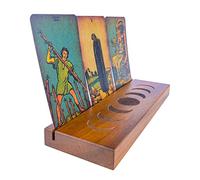 Curawood Support de Cartes de Tarot - Affichez Vos Cartes d'affirmation Quotidiennes - Porte-Cartes de Tarot en Bois - Accessoires de Lecture de Tarot - Fournitures d'autel Wiccan - Décoration Tarot