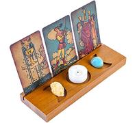 Curawood Support de cartes de tarot - Affichez vos cartes d'affirmation quotidiennes - Porte-cartes de tarot en bois - Accessoires de lecture de tarot - Fournitures d'autel Wiccan - Décoration tarot