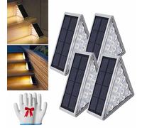 Curb Appeal Lights,2024 New Triangle Solar Step Lights,Instant Curb Appeal,Step Solar Lights Waterproof,Ip67 Waterproof Outdoor Solar Sensor Lights For Steps,Stair,Patio,Yard (warm, 4PCS)