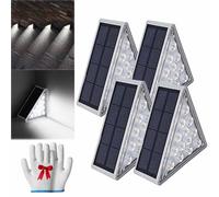Curb Appeal Lights,2024 New Triangle Solar Step Lights,Instant Curb Appeal,Step Solar Lights Waterproof,Ip67 Waterproof Outdoor Solar Sensor Lights For Steps,Stair,Patio,Yard (White, 4PCS)