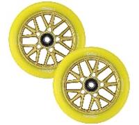 CURB SKATEBOARDS Blunt/Envyscooters - Pack (x2) 120mm Delux - Jaune/Jaune - Roues Trottinettes Freestyle