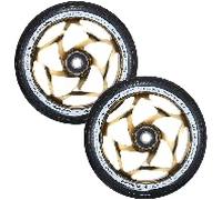 CURB SKATEBOARDS Blunt/Envyscooters - Pack (x2) 120mm Tri Bearing - Or/Noir - Roues Trottinettes Freestyle