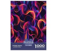 Curbe de lumière néon Puzzles 1000 Pièces Cadeau Unique Jeu Éduchatif Challenge Toy À De Qualité Supérieure Peinture Art pour Adultes Et Enfants À Partir De 12 Ans 38x26cm/1000pcs