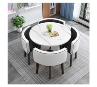 CURBX Table Chaise Encastrable,Table Ronde Table Et Chaise Table A Manger 4,Table Basse Ensemble De Table À Manger 4 Personnes,Table À Manger d'affaires Ensemble De 5 Pièces,Convient Aux Cafés (C