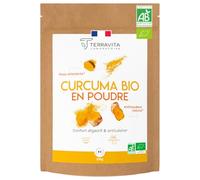 Curcuma BIO Premium en Poudre 250g | Jusqu’à 5% de Curcumine | Articulations, Mobilité, Digestion, Peau | Sans Gingembre, Sans Pipérine Ni Poivre Noir | Pas en Gélules | Terravita