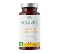 Curcuma BIO TurmiPure Gold® 300 mg | Articulations & Digestion (Sans Pipérine) | Absorption Supérieure à la Curcumine 95% Standard | 60 Gélules Vegan Sans Poivre Noir | Made in France | Terravita