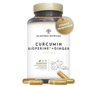 Curcuma CurQreal® 10.000 mg Par Gélule. Avec Probiotique Flore Intestinale. 4 Mois. 1 Gélule/Jour. Curcuma Gélules 70% Curcumine. Anti Inflammatoire. Poivre Noir BioPerine®. N2 Natural Nutrition