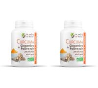 Curcuma, Gingembre et Poivre Noir Biologique 350 mg - 200 gélules végétales (Lot de 2)